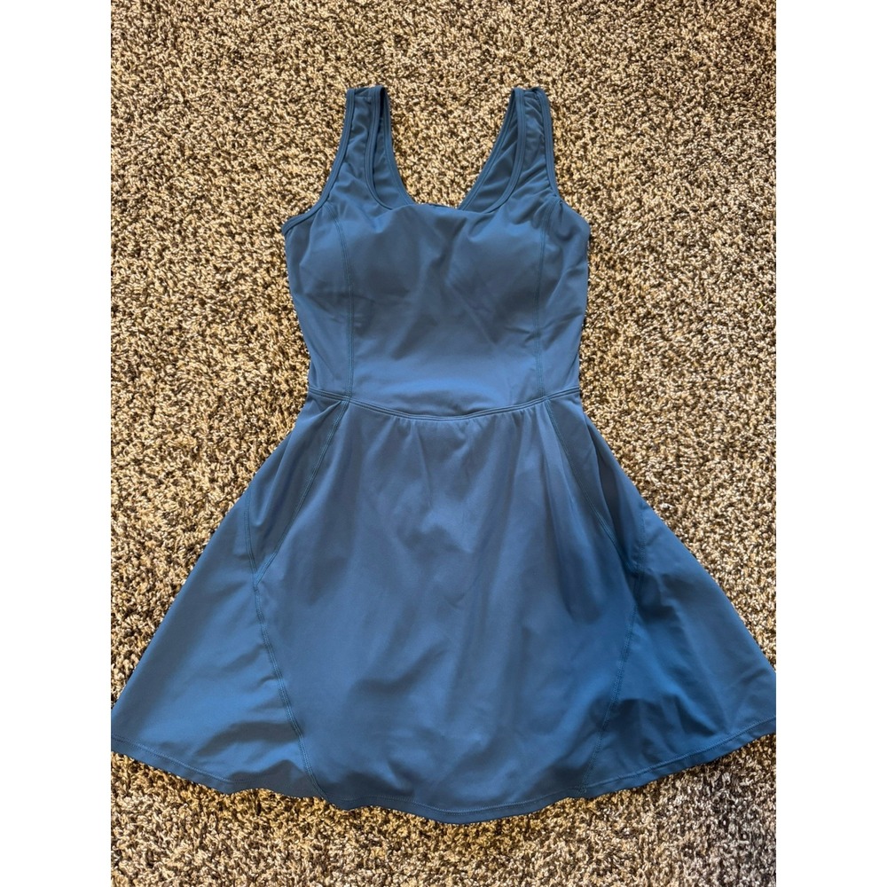 Halara Softlyzero Airy U Neck Pocket Cool Touch Active Dress Size XS Blue
